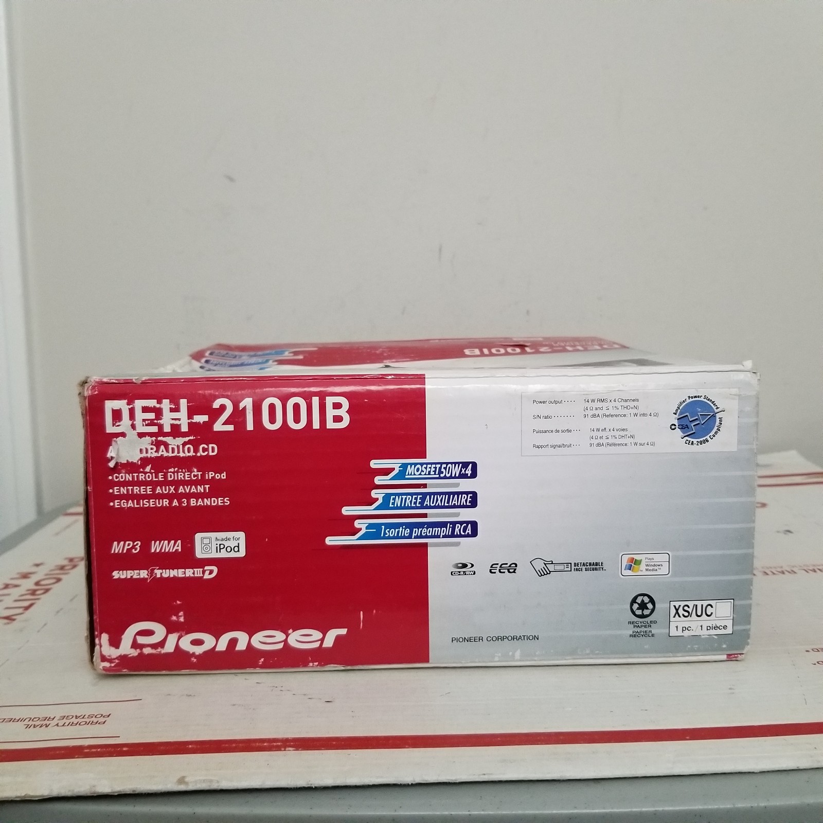 Pioneer DEH-2100IB Car CD Receiver with MP3/WMA Playback iPod Connectivity NEW