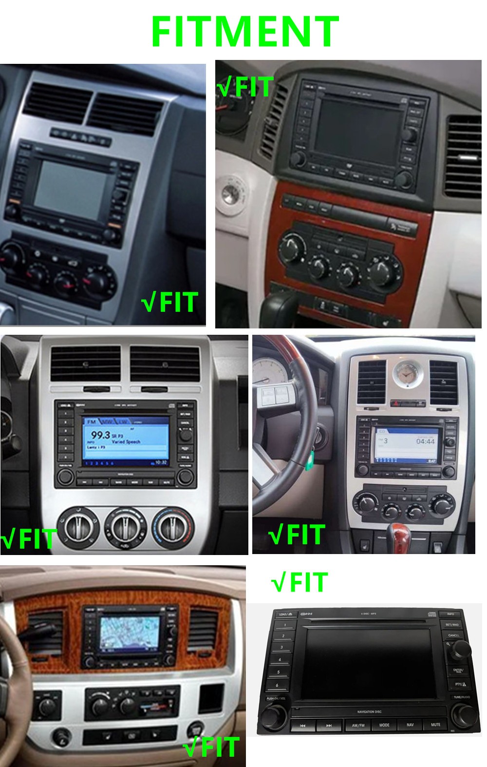 8in Android 14 Car Multimedia Player HD BT WIFI Fit For 2005-2007 Dodge Charger