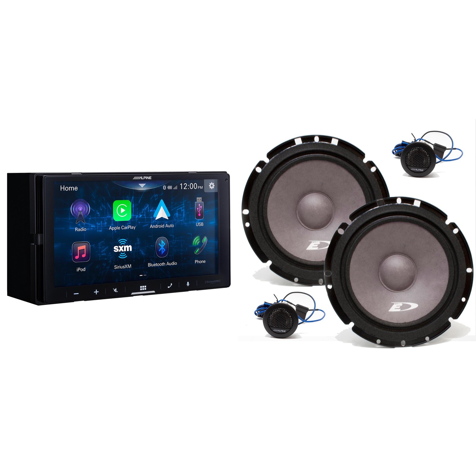 Alpine iLX-W670-S Digital Multimedia Receiver w/ Alpine SXE-1751S 6.5″ Compon…