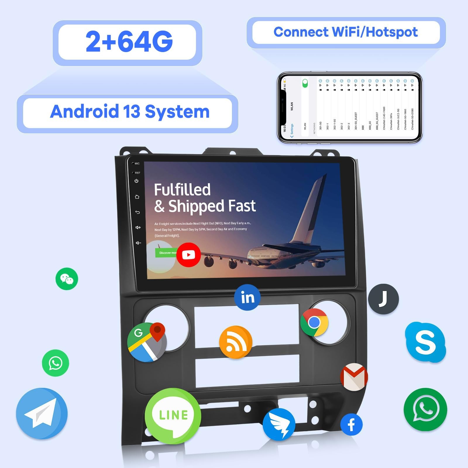 Ekat 2Gb64Gb Android Car Radio For Ford Escape Kuga Mazda Tribute 2007-2012 9