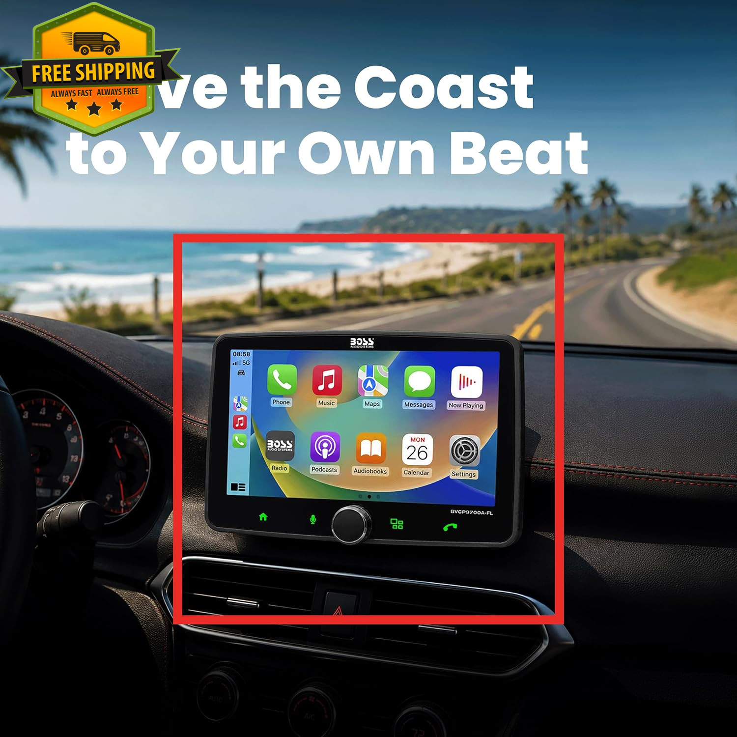 Single DIN Car Stereo 7 Inch Touchscreen Wireless CarPlay Android Auto Radio