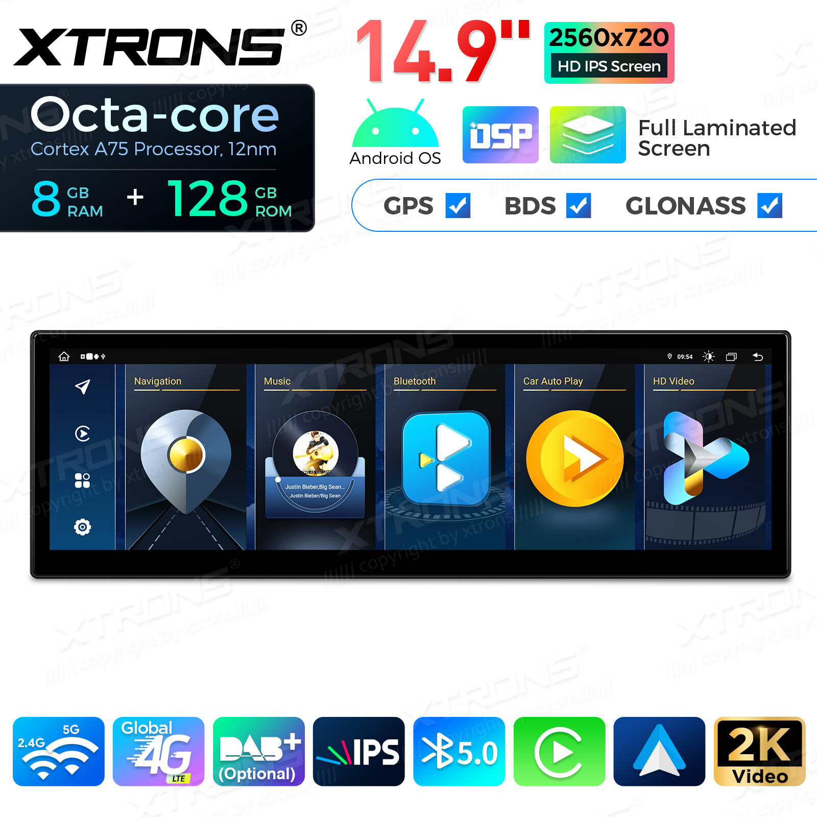 Android 14 System Upgrade 14.9″ for BMW E60 E61 5 Series CCC Radio Stereo 8+128G