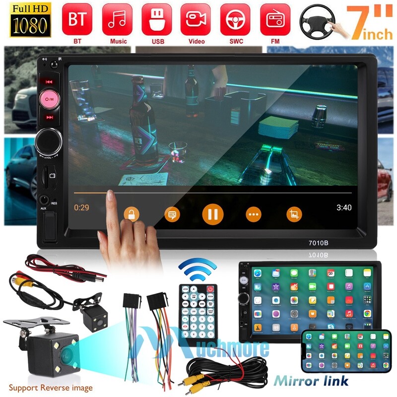 7″ Double 2DIN Android/IOS Car Stereo MP5 Player GPS Radio Bluetooth WiFi+Camera