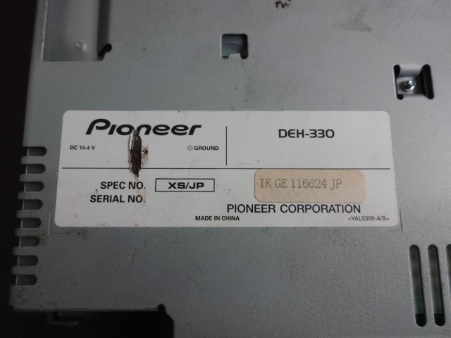 Pioneer DEH-330CD Car Stereo CD Player MP3 WMA AAC WAV Junk Japan