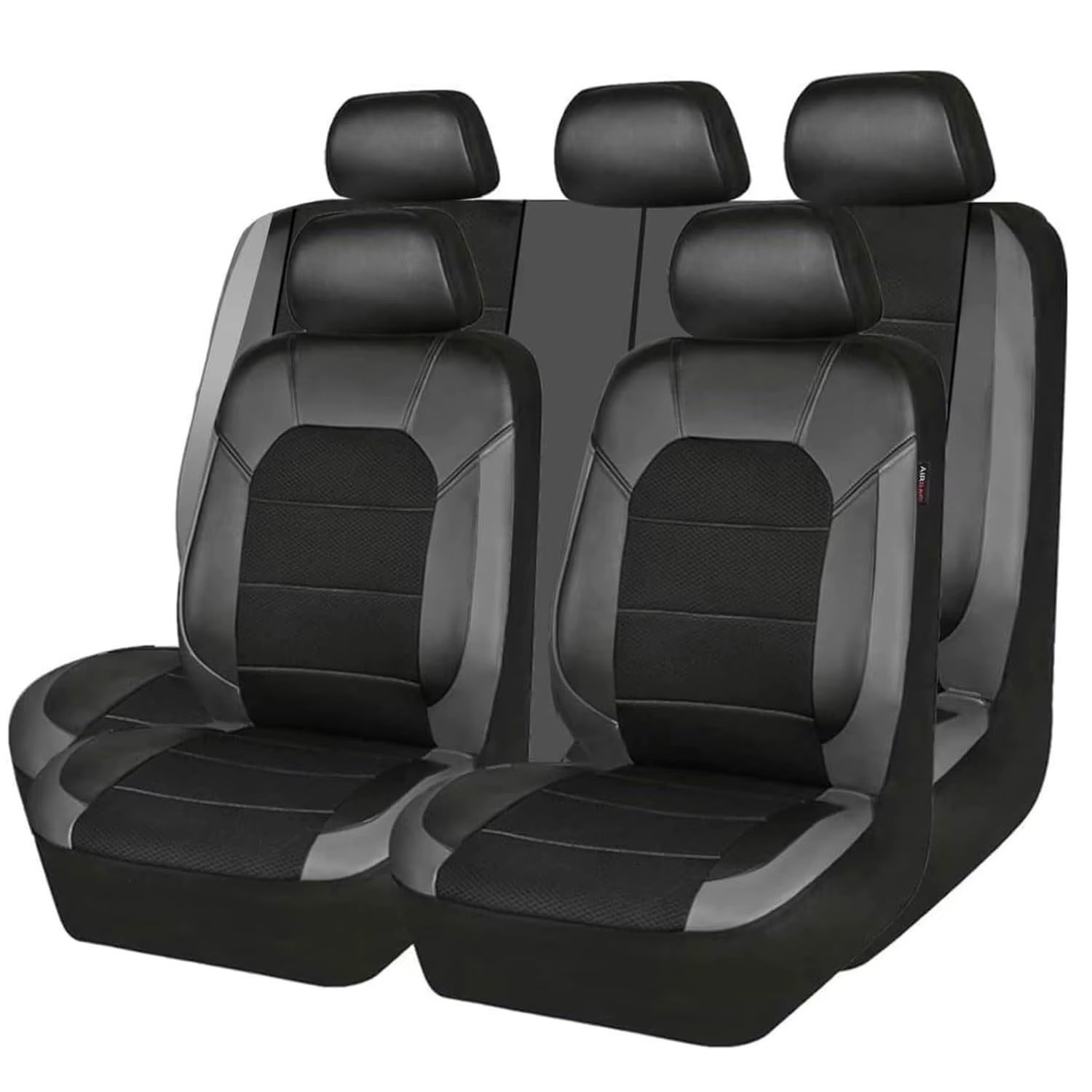 9 Pcs Sandwich Stitching Polyester +Leather Universal Car Seat Cover
