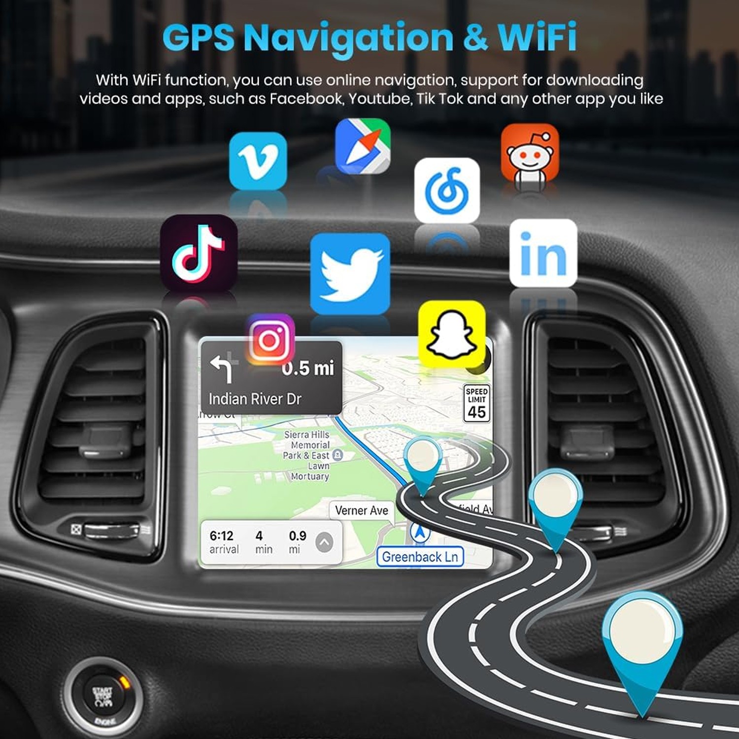8.4″ For Dodge Challenger Charger 2015-2021 Android CarPlay Car Stereo Radio GPS