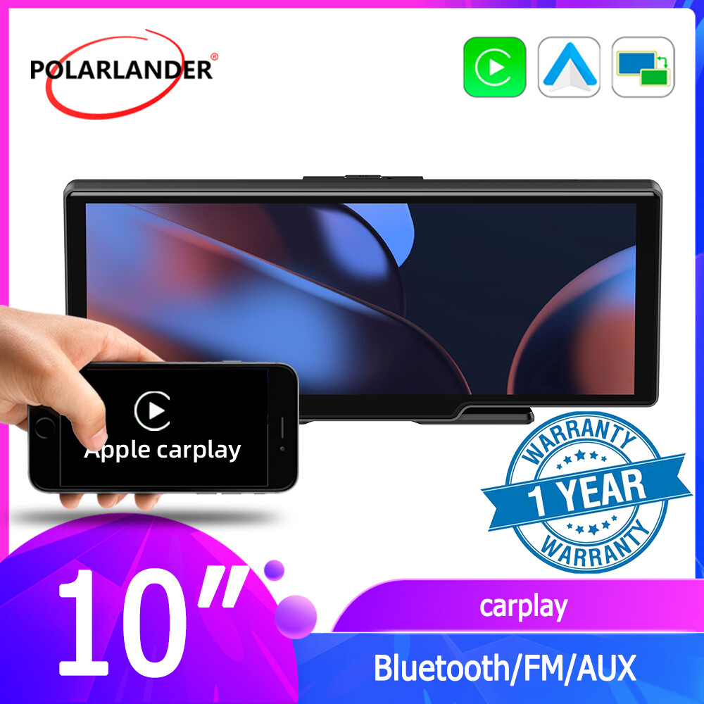 10″ Portable Car Stereo Radio Wireless Apple CarPlay Android auto Touchscreen BT