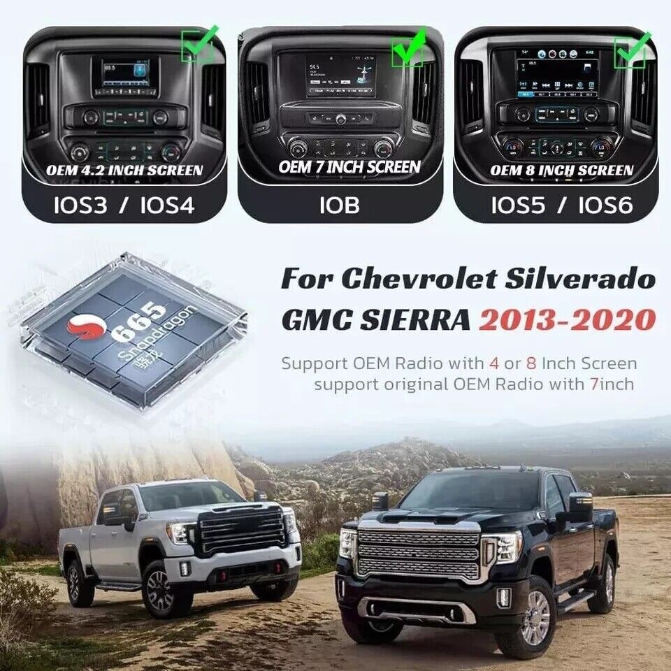 For Silverado Sierra 14.4 inch Touch Screen Radio Stereo Apple Carplay GPS Navi