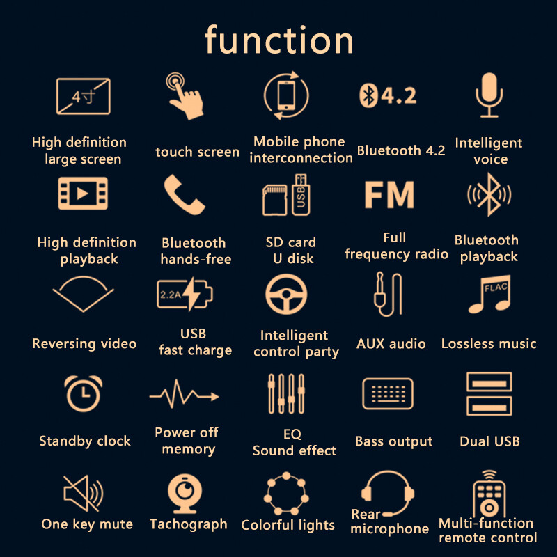 Single 1 Din Car Radio 4.1″ Multimedia MP5 Player Bluetooth Touch Screen Stereo