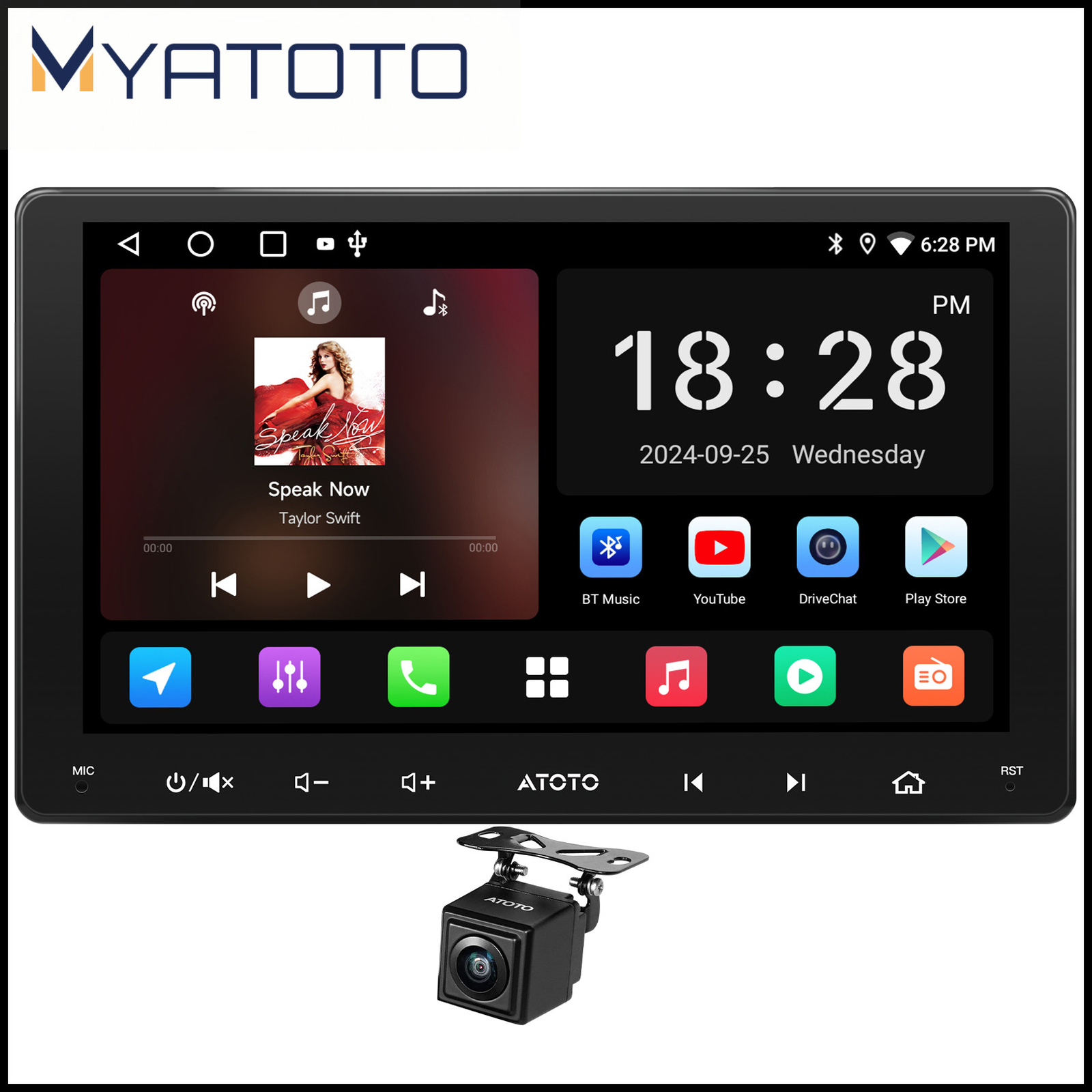 ATOTO 9″ Double Din Car Stereo SiriusXM Wireless Carplay Head Unit w/Backup Cam