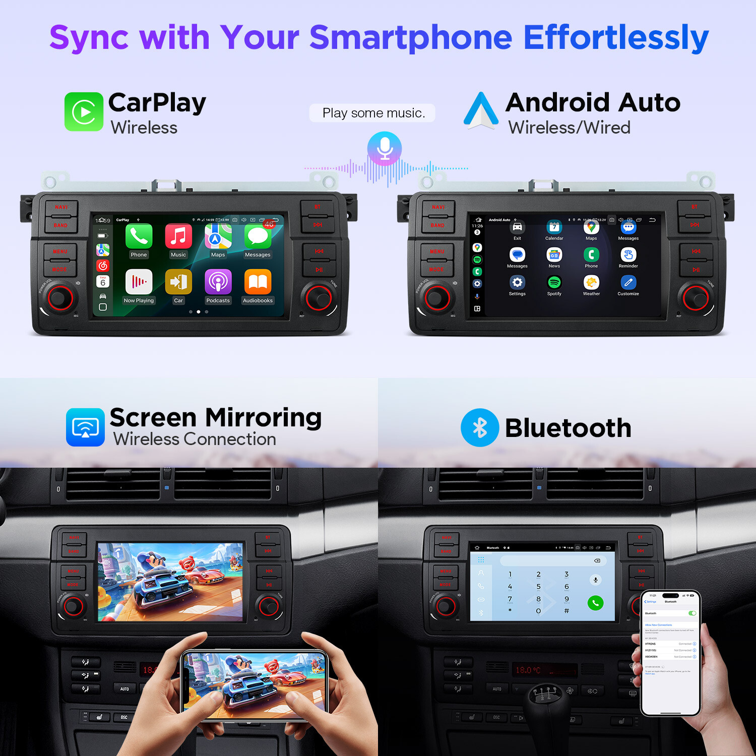 128G For BMW E46 M3 7″ Android 12 GPS Navigator Car Radio DVD Player Navi Stereo