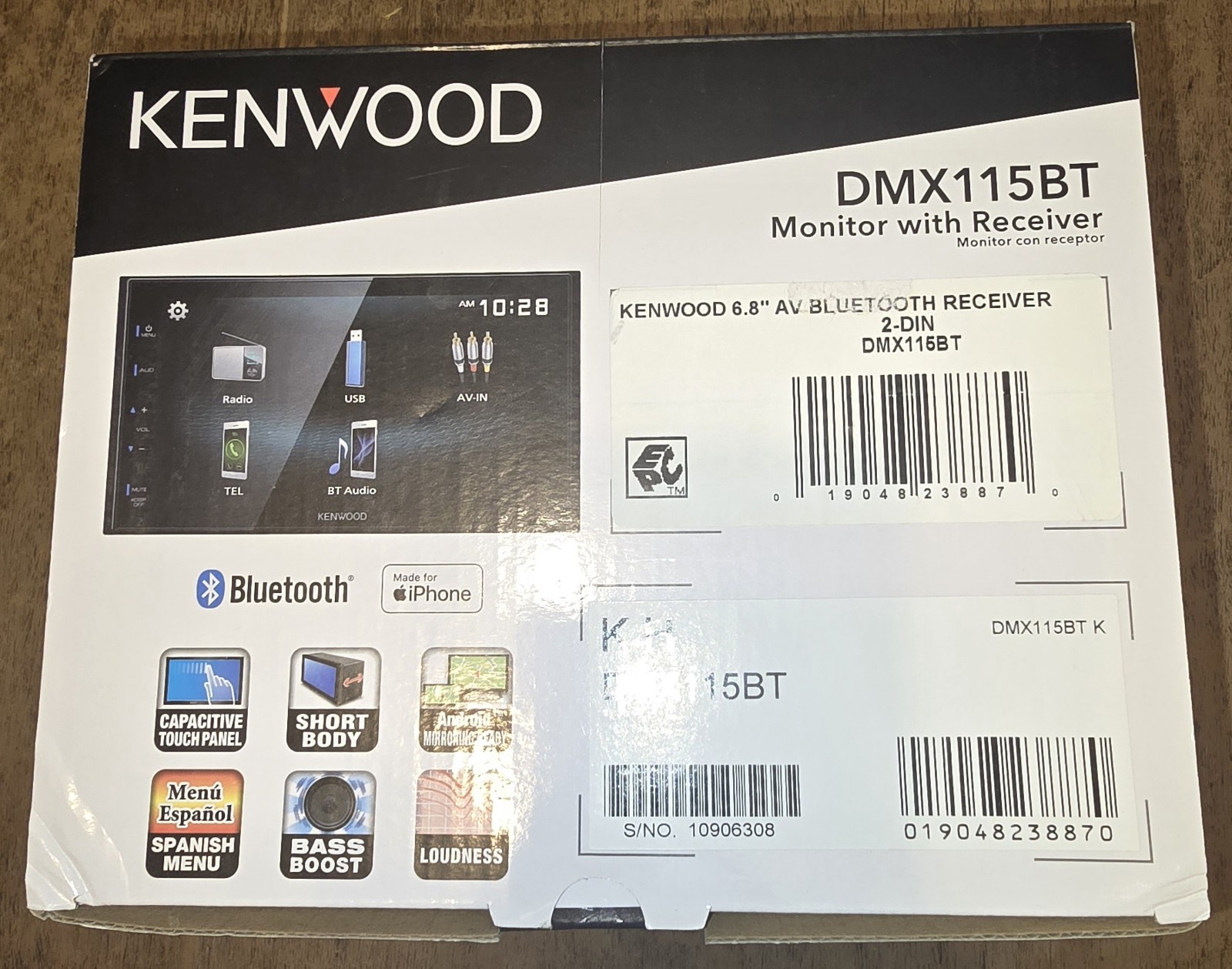Kenwood Bluetooth Digital Media Receiver w/ 6.8″ Monitor (DMX115BT)… FREE S&H!