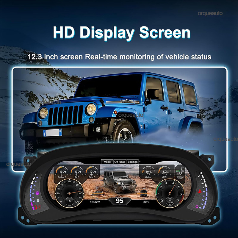 Car Dashboard LCD Digital Instrument Cluster For Jeep Wrangler Speedometer