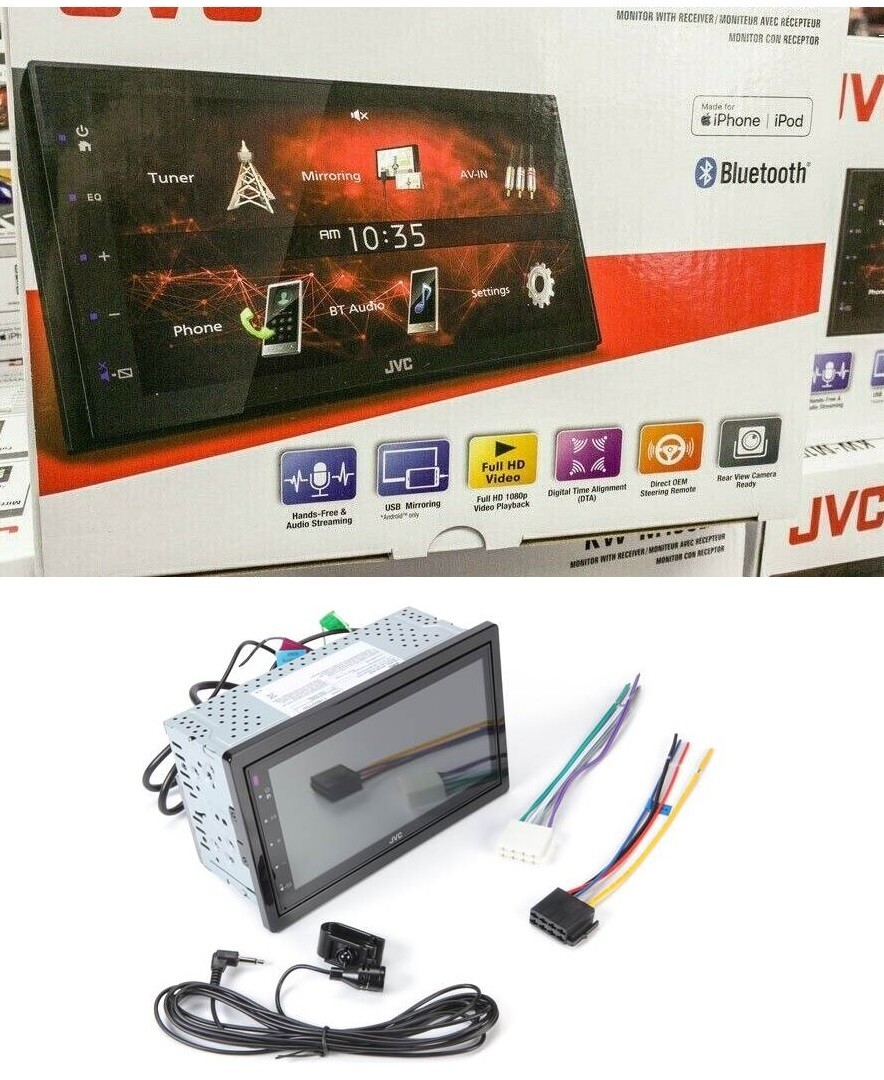 JVC KW-M180BT Bluetooth Media iPhone Android USB Mirroring AM FM Aux USB 6.75″