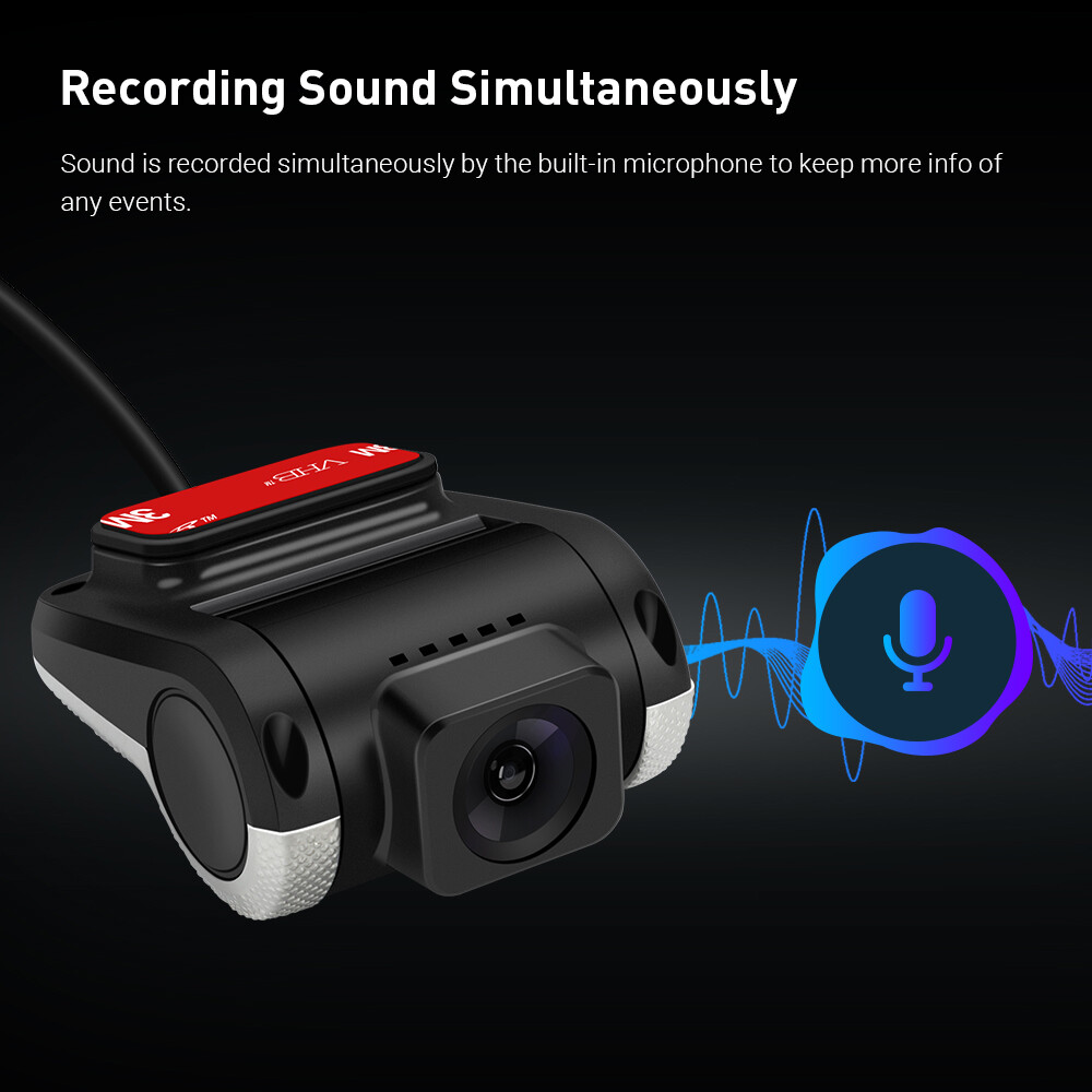 XTRONS 1280*720 HD 140° Wide View Car DVR Dash Recorder Rearview Camera USB Wire