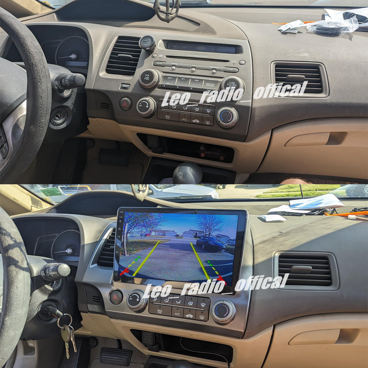For Honda Civic 2006-2011 4+64G Apple CarPlay Auto Android Car Radio Stereo Wifi