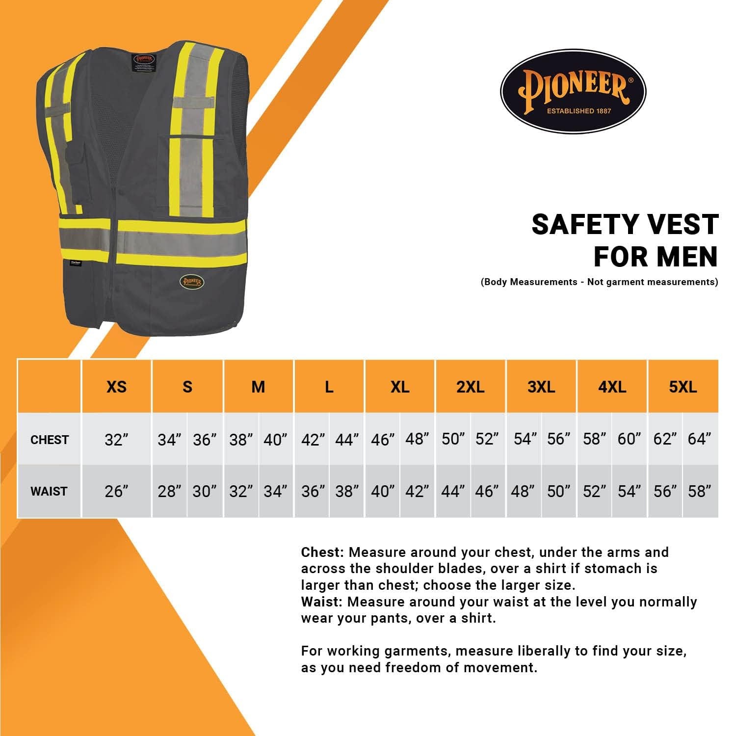 Hi Vis Tear-Away Mesh Back Safety Vest for Me – Reflective Tape, 4 Pockets – …