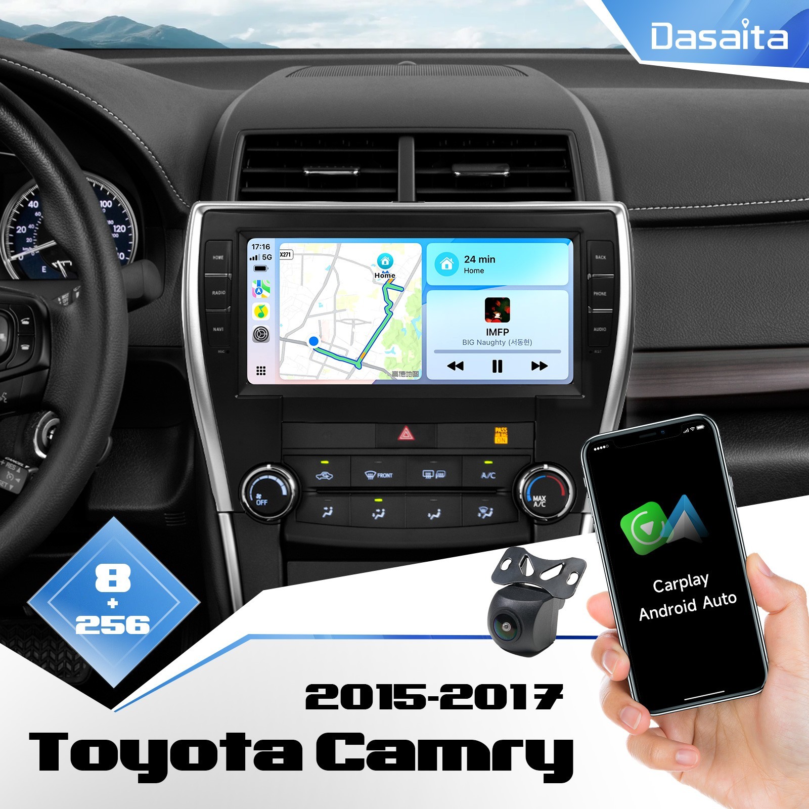 Dasaita 10.33” Car Radio for Toyota Camry 2015-2017 DTS 4G LTE CarPlay Stereo