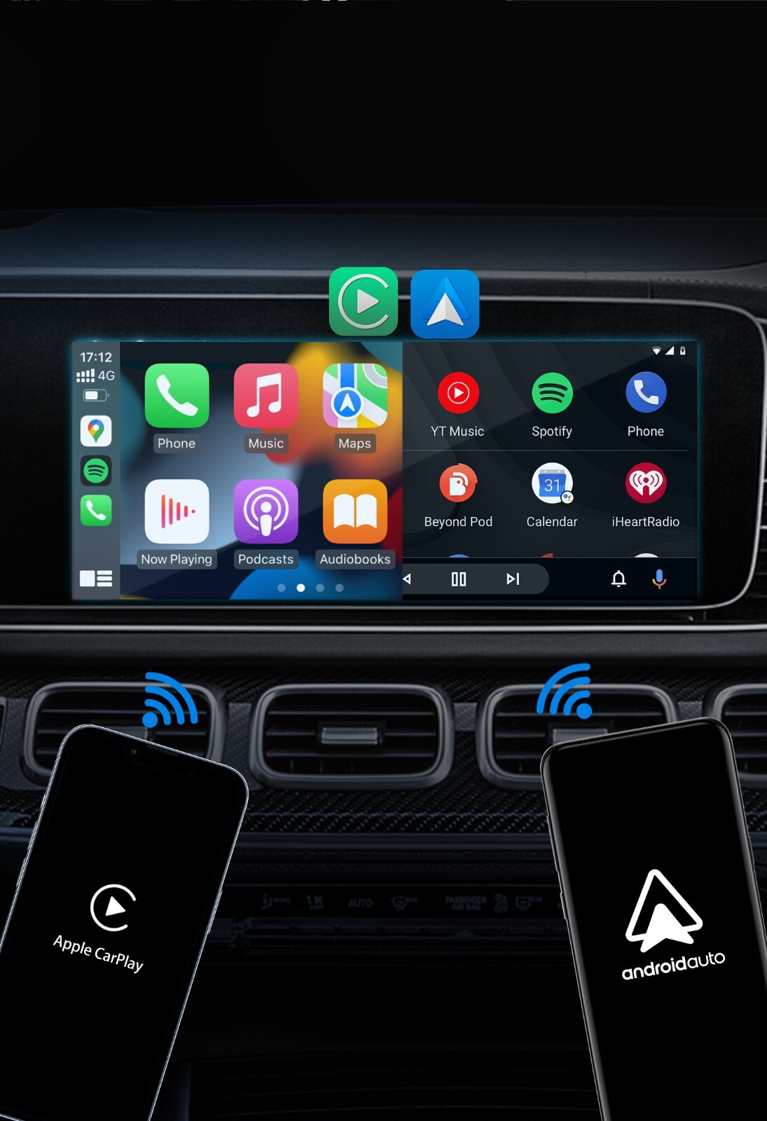 Ottocast Wired to Wireless Carplay Adapter U2 AIR, Navigation Player for iPhone