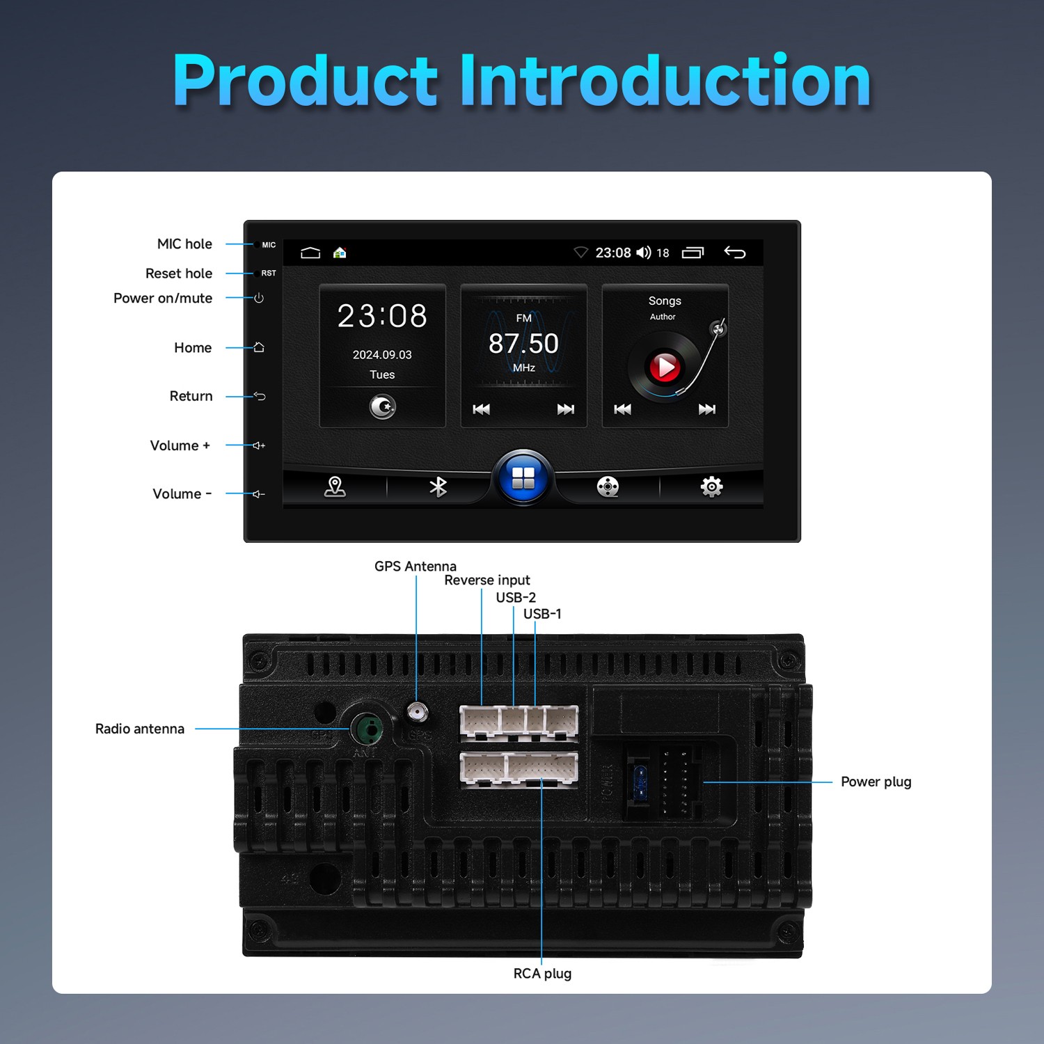 7 inch Touchscreen Car Stereo Fit for Ford F150 2004-2008 + AHD Camera
