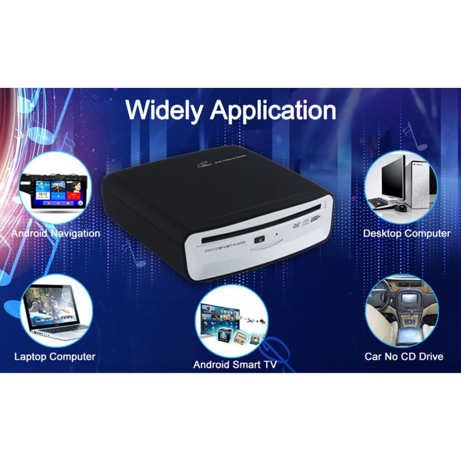 Portable Universal CD Player for Car with USB Port AUX Port Usb External CD New