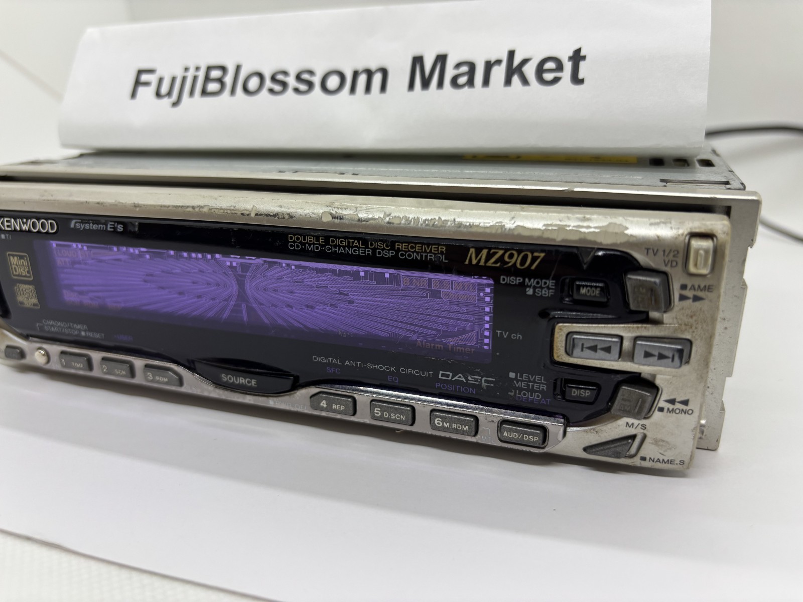 JDM KENWOOD MZ907 CD MD Player with Power Harness Dual Display Working USED Rare