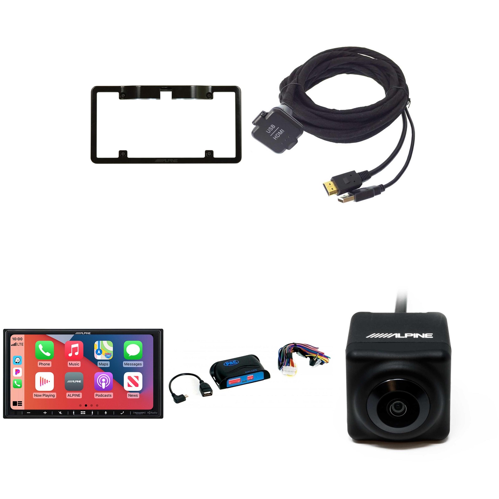 Alpine iLX-407, KCU-315UH USB / HDMI Extension Cable with SWI-CP5 Steering Wh…
