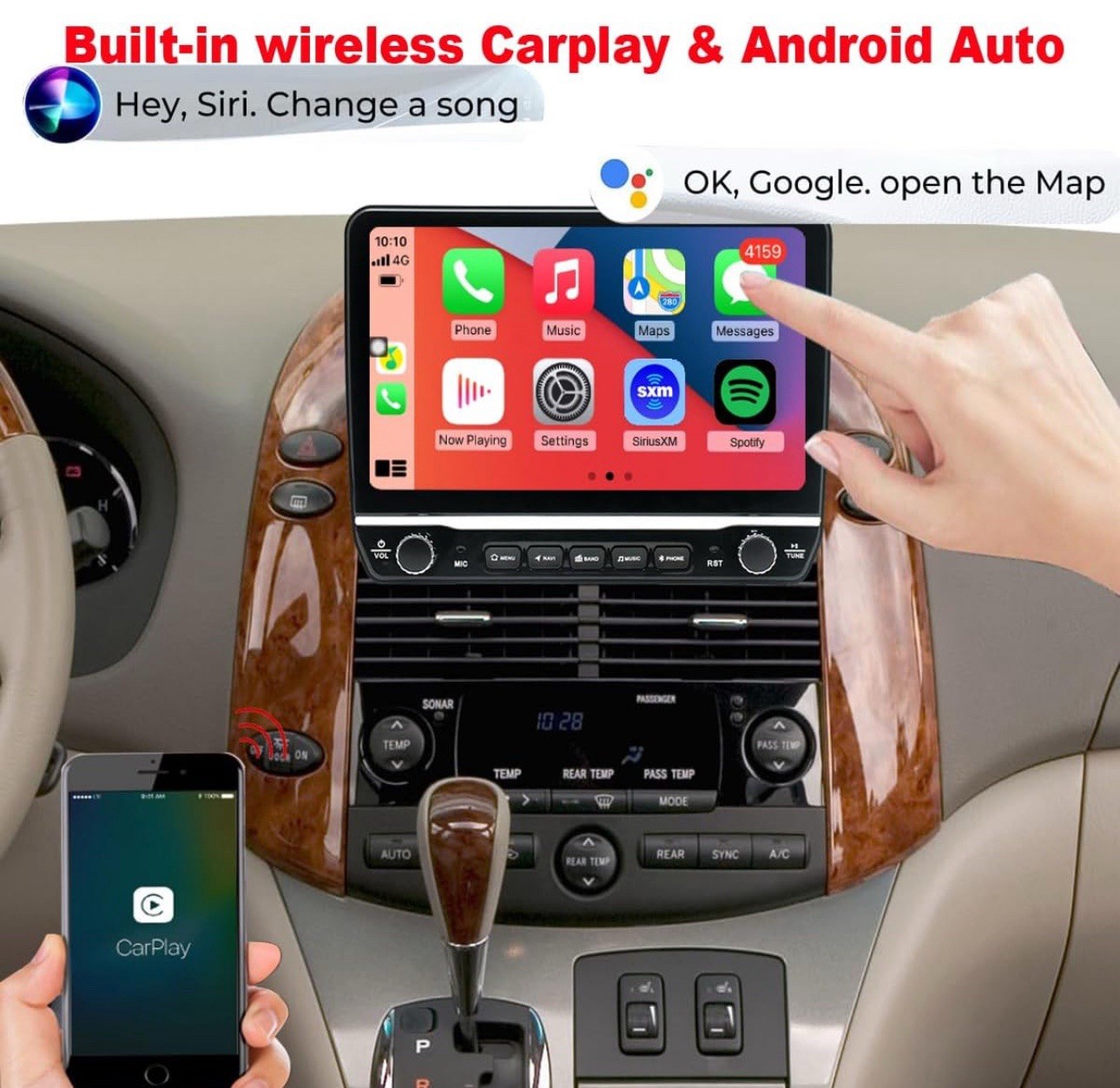 8 Core 32G Stereo Radio for Toyota Sienna 2004-2010 Android 12 10.1 Inch NEW