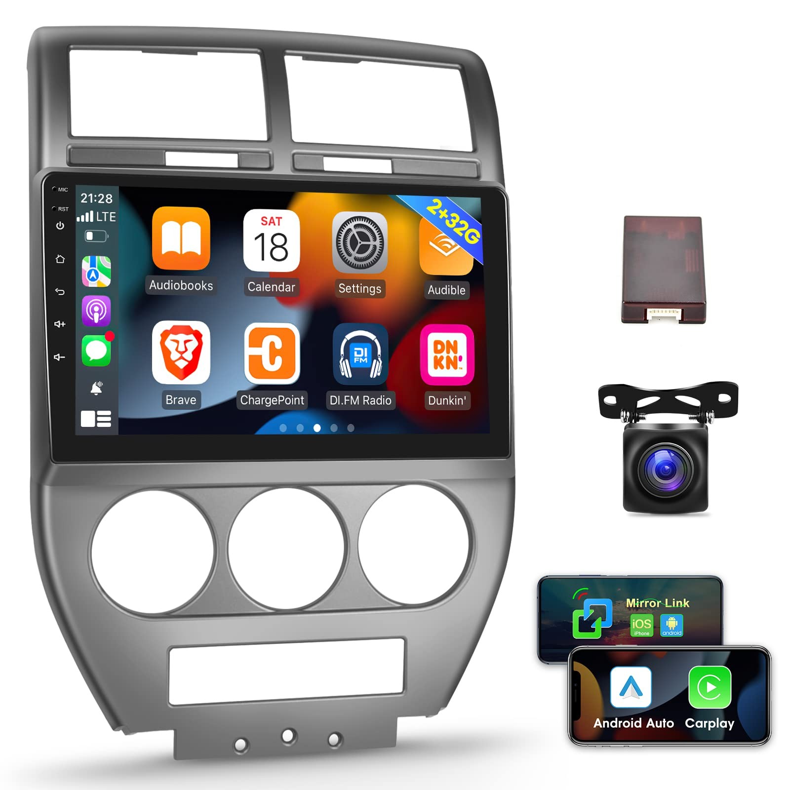Ekat 2G32G Car Radio For Jeep Compass Patriot 2007 2008 2009 10.1 Inch Android