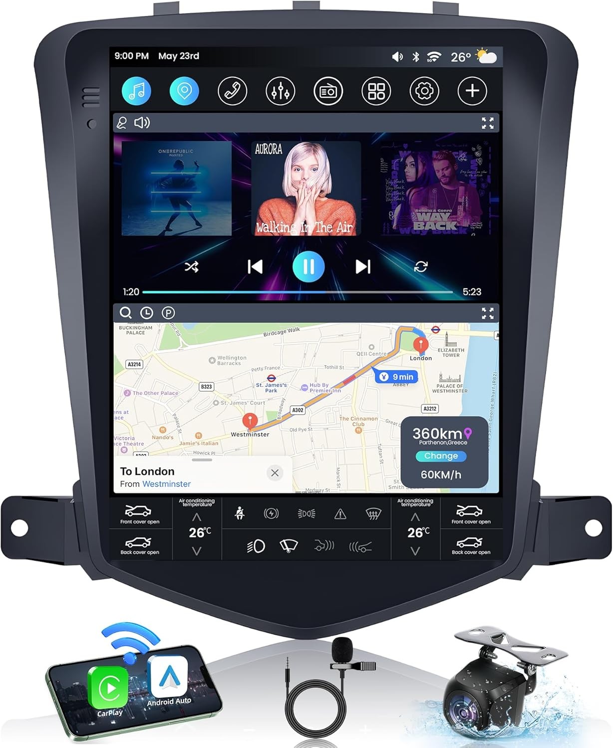 Apple Carplay Car Radio Stereo For Chevy Cruze 2011-2015 Android 15 8Core 4G+64G