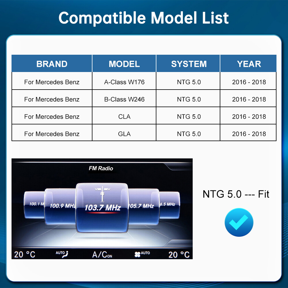 For Mercedes Benz A CLA GLA Wireless CarPlay Android Auto Interface NTG5.0 Car