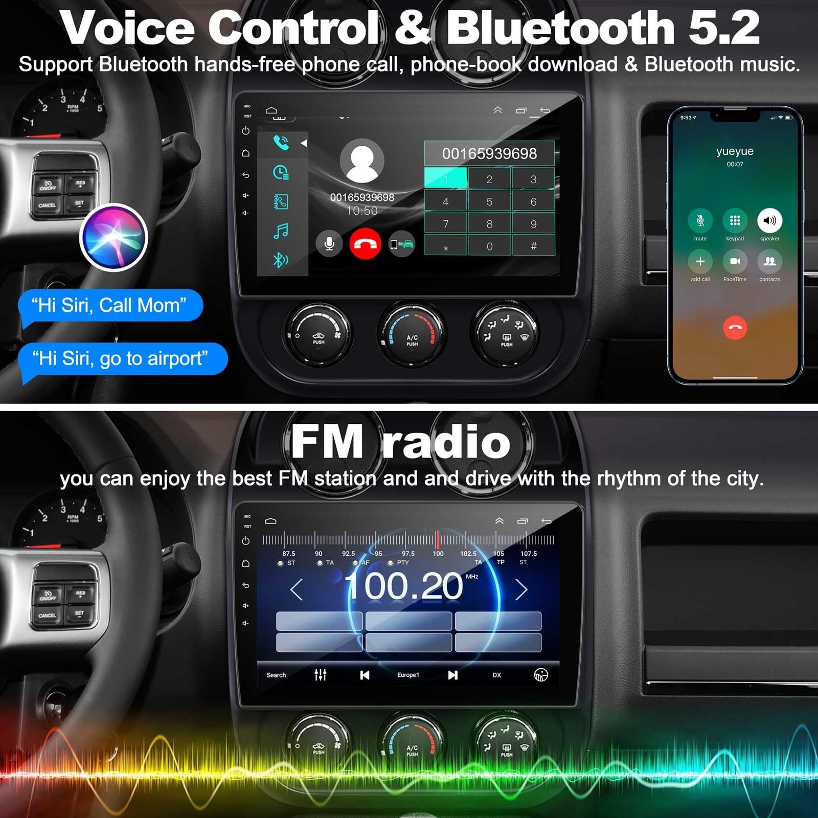 [4+64G] Android 13 Car Stereo for Jeep Compass Patriot 2010-2016 Support Wire…