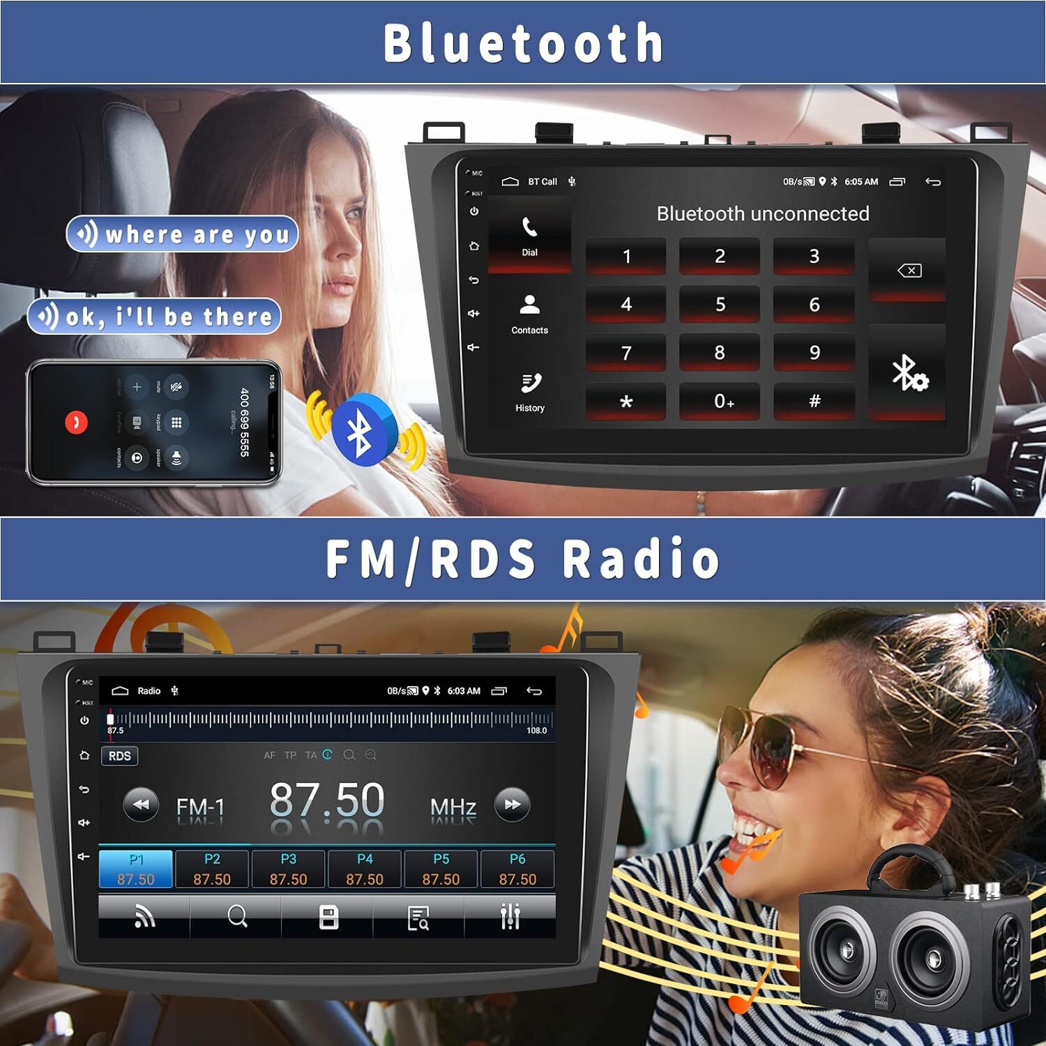 Apple Carplay For 2010-2013 Mazda 3 Android 13 Car Stereo Radio GPS BT Navi Wifi