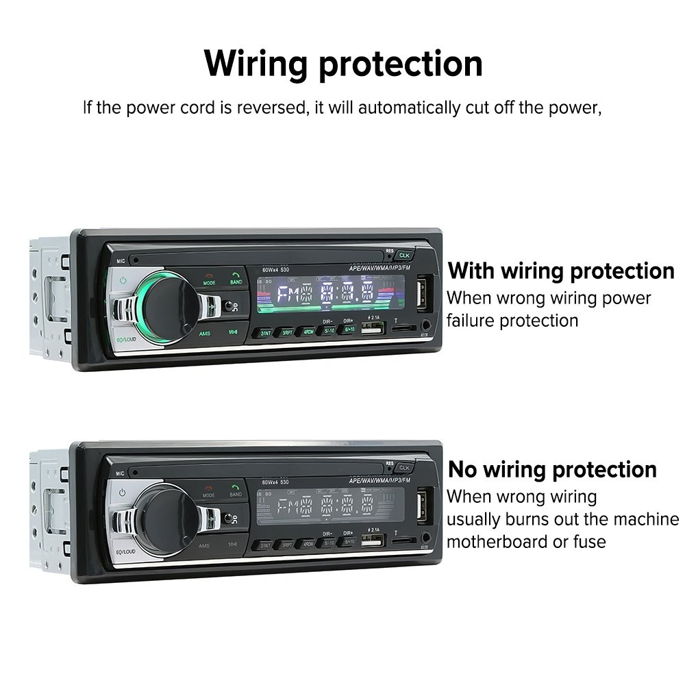 Car Stereo Radio Single 1 Din Bluetooth MP3 Player In-dash Head Unit FM/USB/AUX