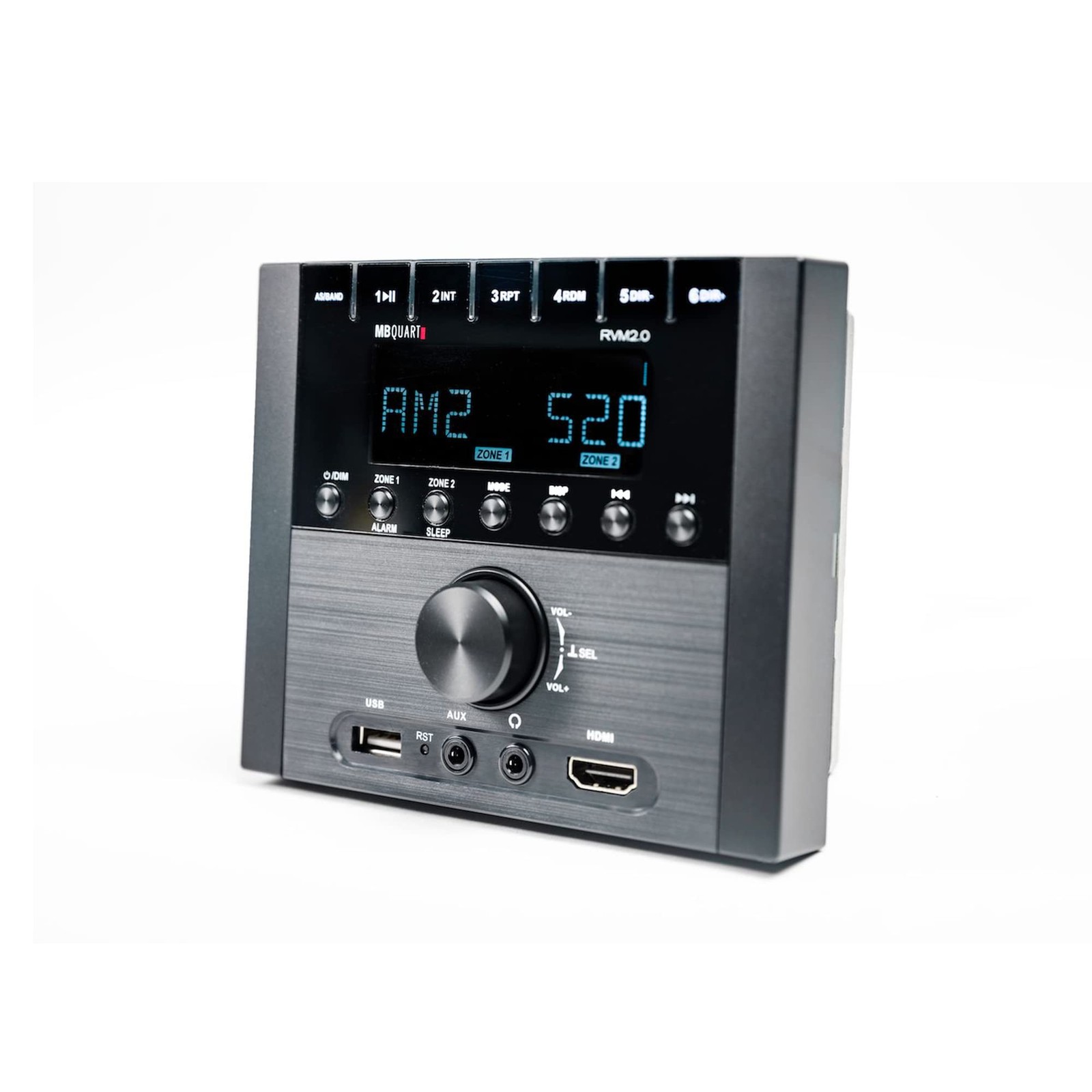 MB Quart RVM2.0 RV in Dash Compact Mechless Source Unit with AM/FM, Black