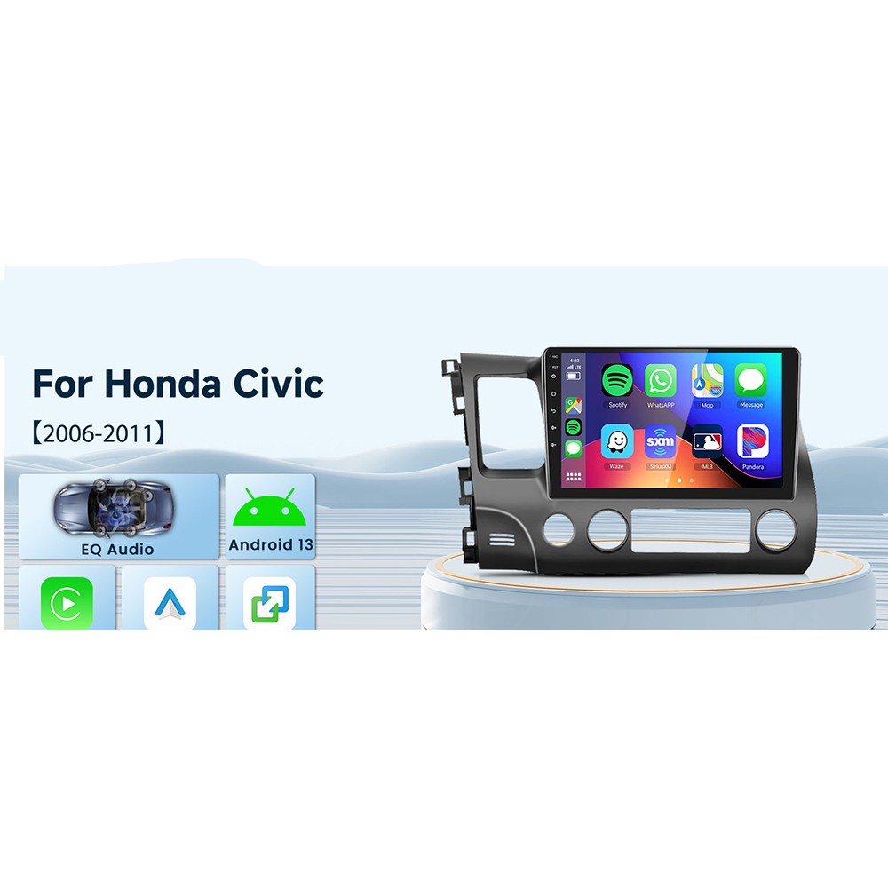Honda Civic 2006-2011 Wireless CarPlay Android Auto 10.1 Inch IPS Touchscreen