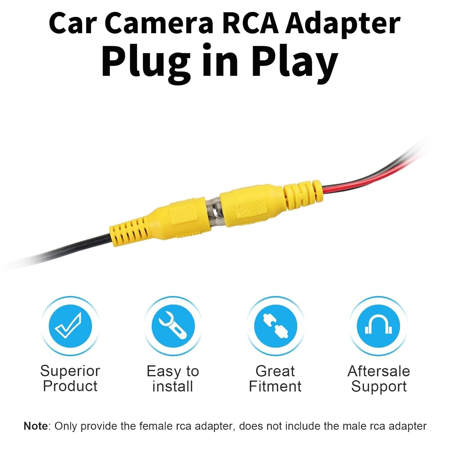 Plug and Play 10 Pin RCA Cable for Android Stereos with Backup Camera Support