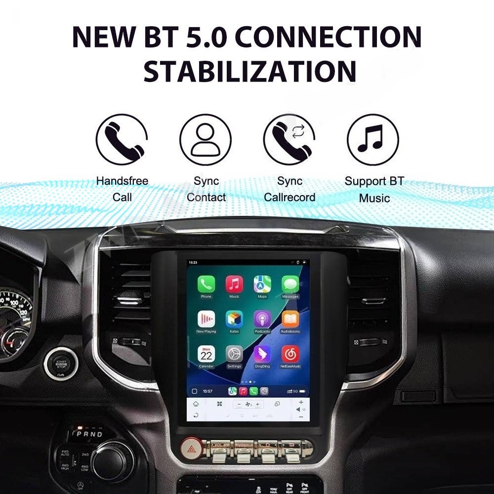 10.4″ Android Radio For 2019-2021 Dodge RAM 1500 2500 3500 GPS CarPlay 2+64G