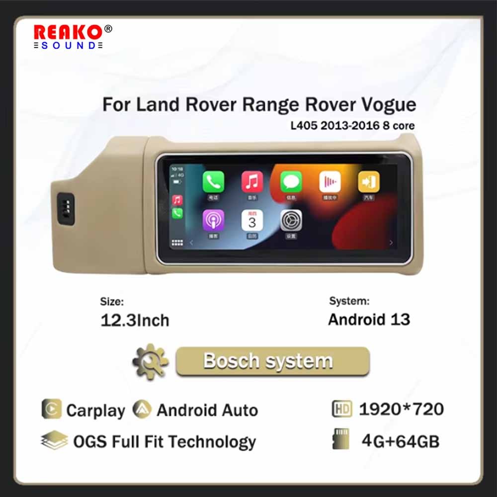 4+64G 12.3″ Carplay Per Land Rover Range Rover Vogue 2013-2017 Android13 BT GPS