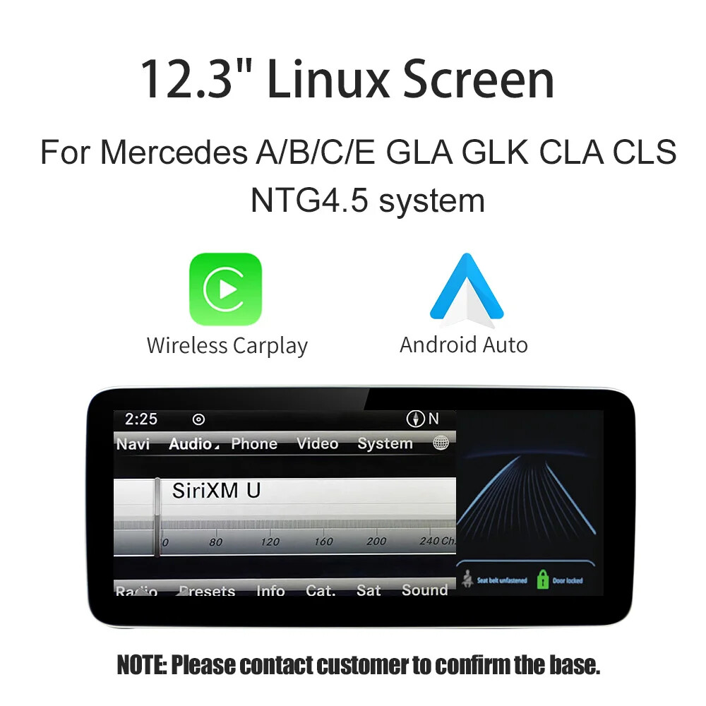 Wireless Carplay/Android Auto 12.3” Touch screen for Mercedes Benz GLA CLA GLC