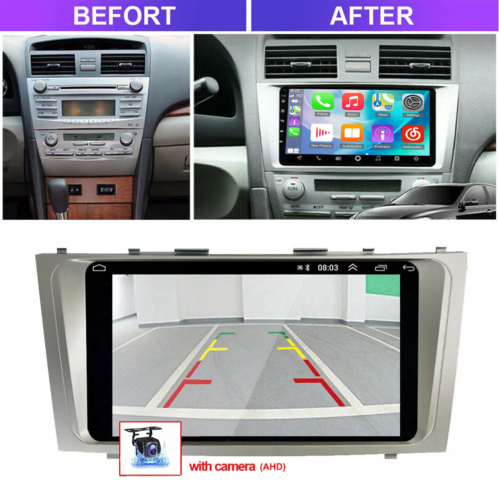 8Core 4+64G Android 13 Stereo CarPlay Auto WiFi for Toyota Camry Radio 2007-2011