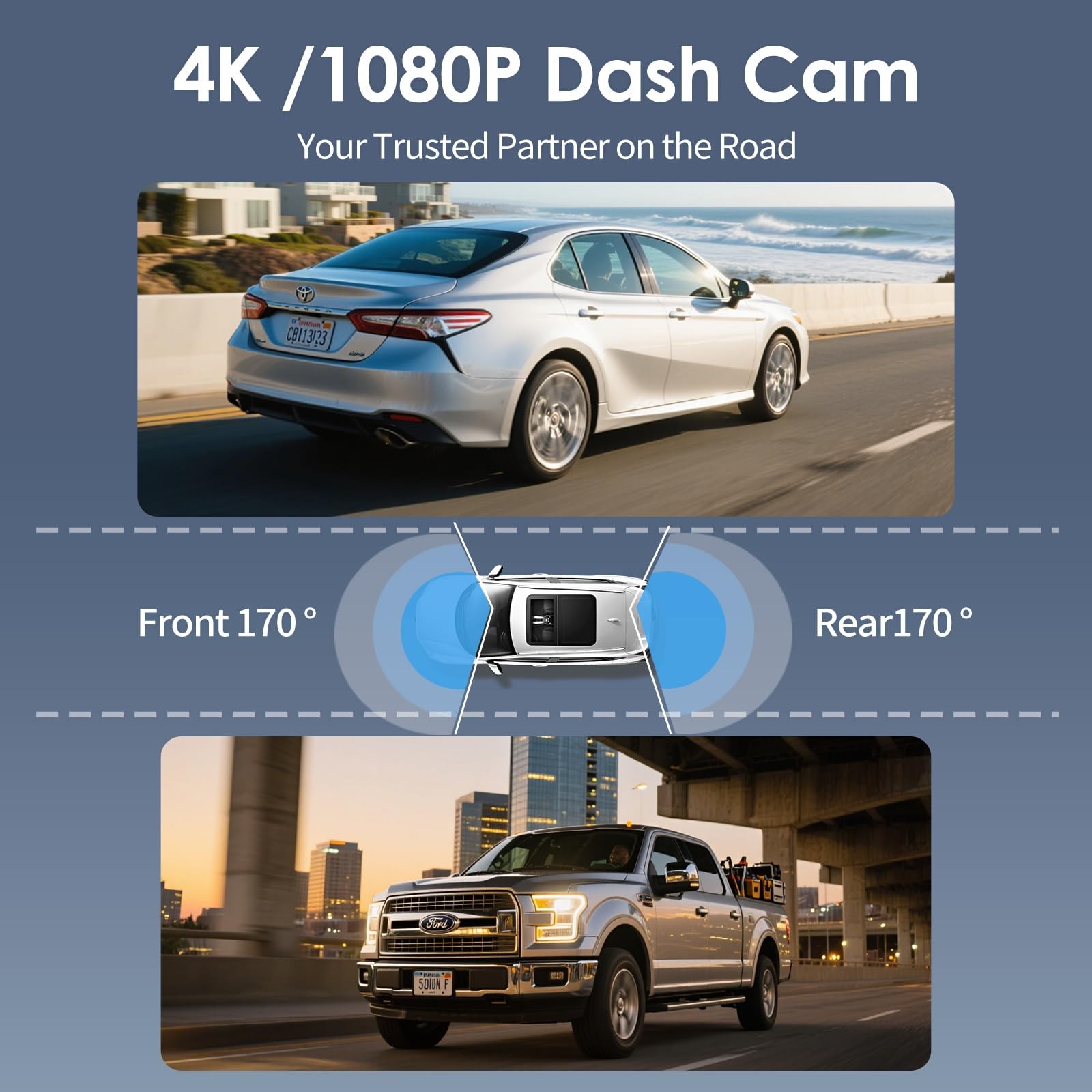 BY-J 7” Wireless Carplay Screen for Car with 1080P Backup 7 in, V7-7in