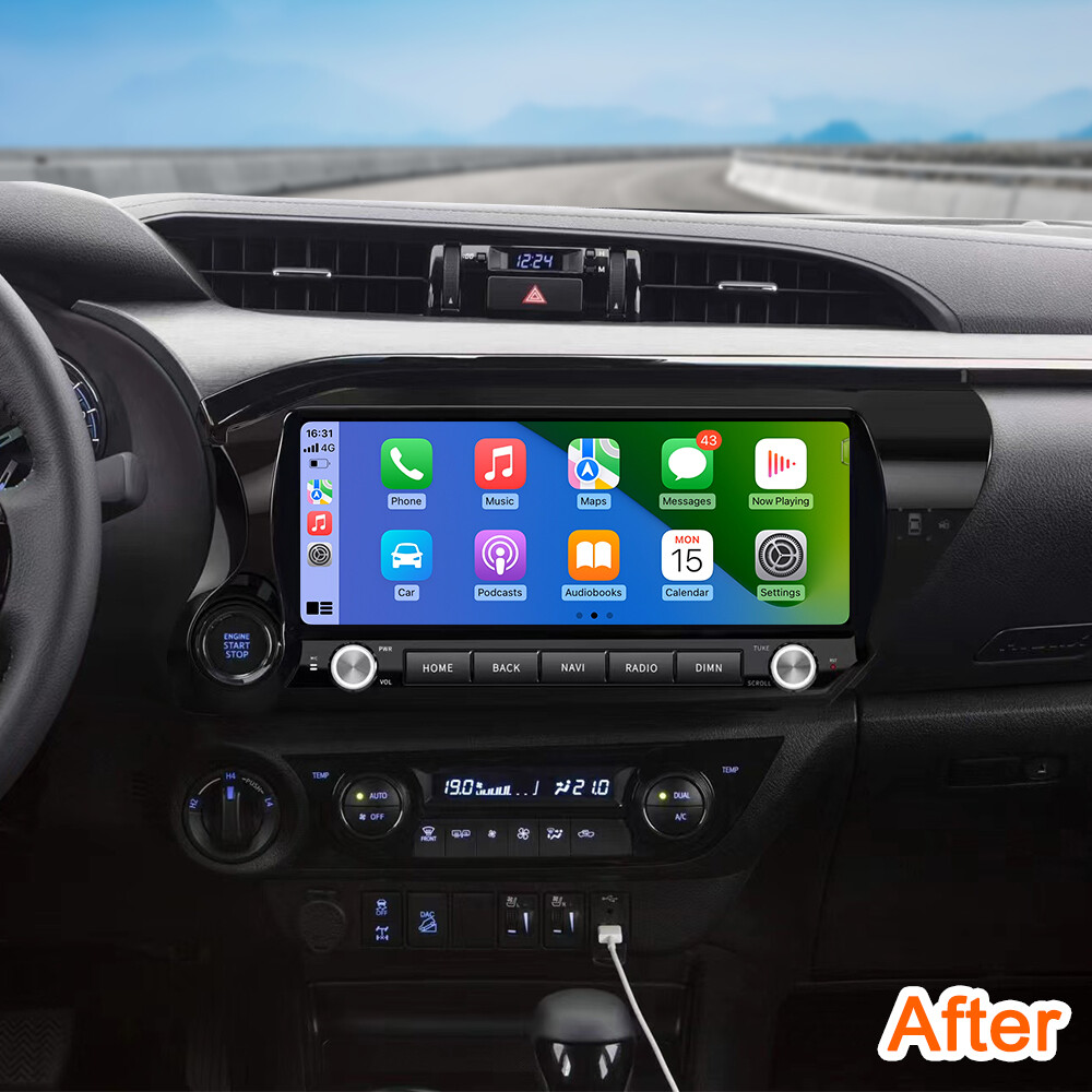 12.3Inch Android Stereo For Toyota Hilux 2015-2023 Car Radio GPS Audio BT 4+64G