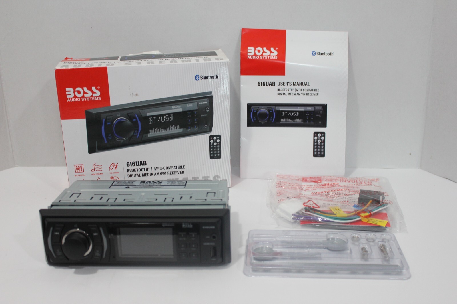 BOSS Audio Systems 616UAB Multimedia Car Stereo – Single Din LCD Bluetooth Radio
