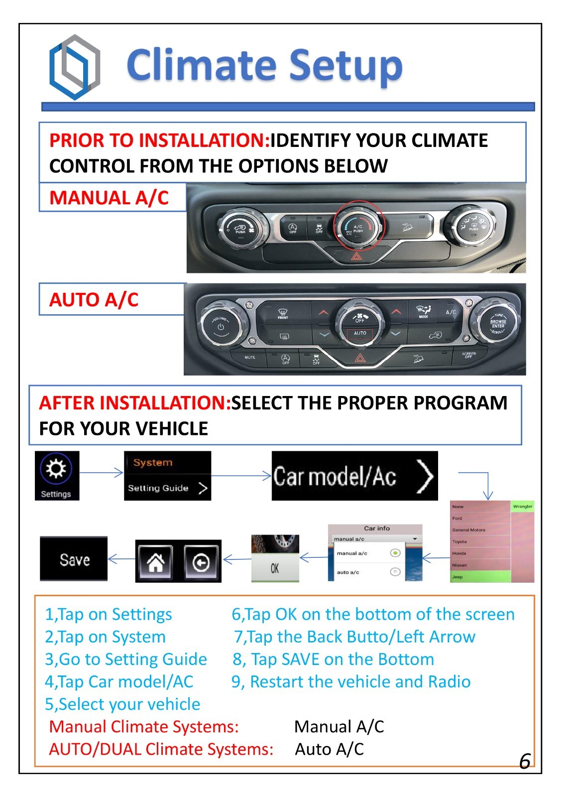 Gen5 Android Car Radio Stereo GPS For 2018-2022 Jeep Wrangler JL Gladiator 4+64G