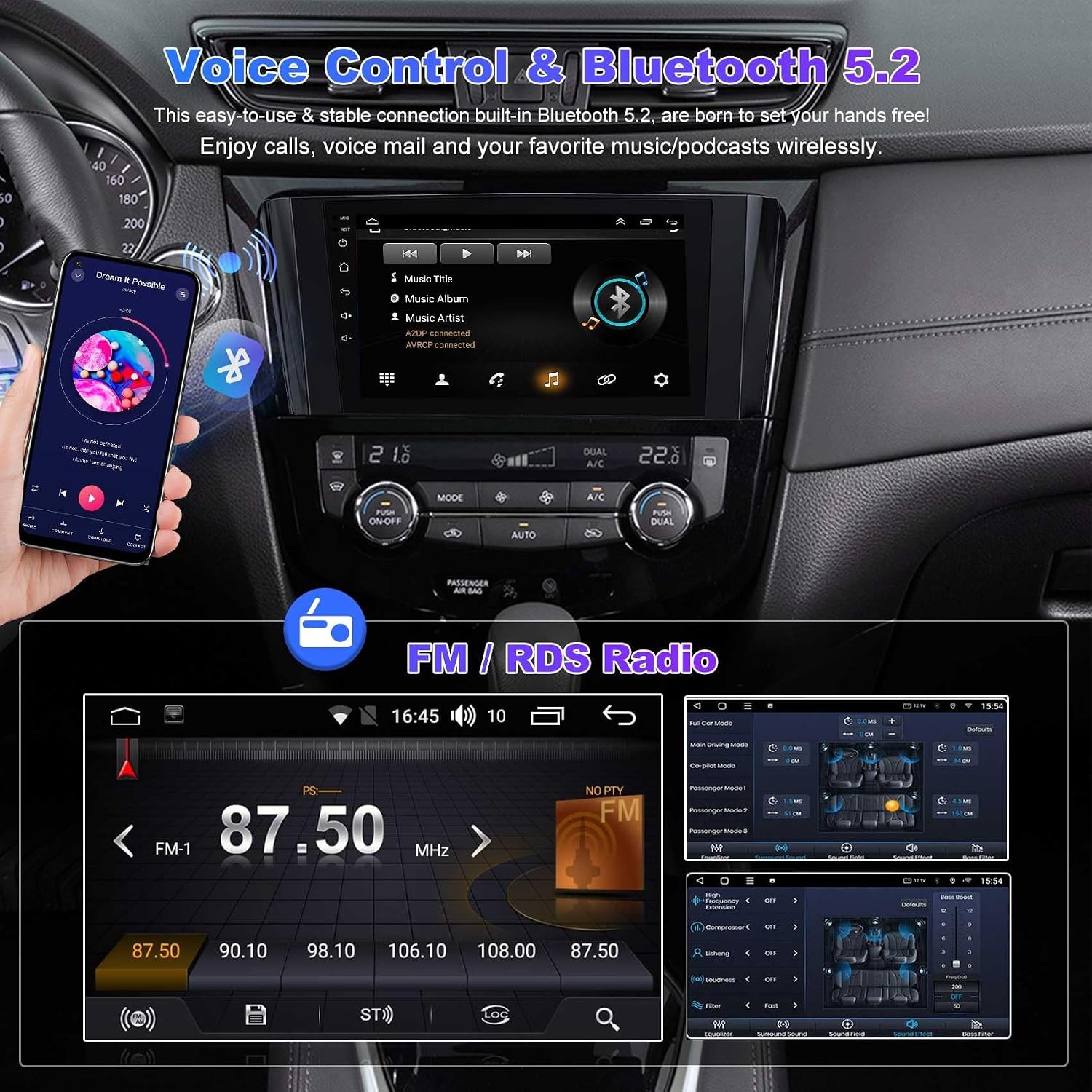 For 2014-2017 Nissan Rogue 8Core 64G Apple Carplay Android Auto Stereo GPS Radio