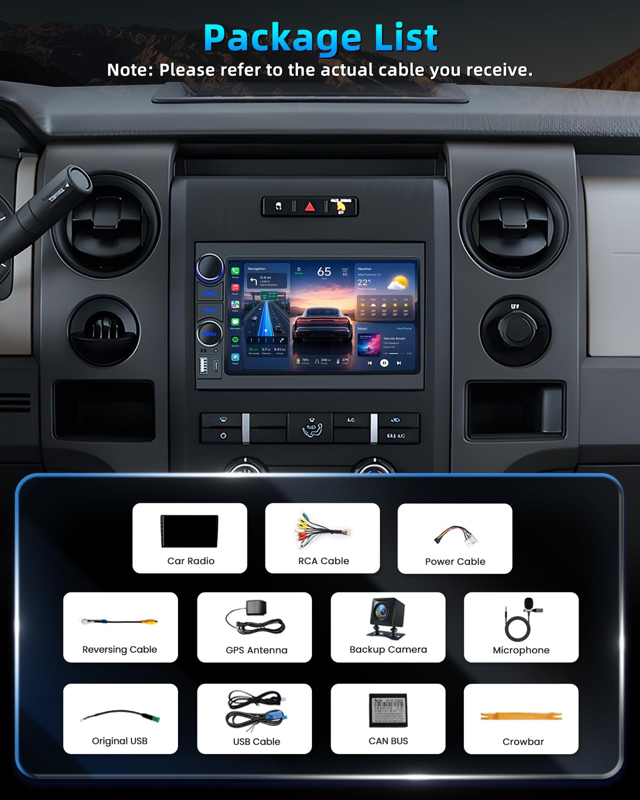 Jerqry 7 Inch Ford F150 Stereo 4Core 32GB