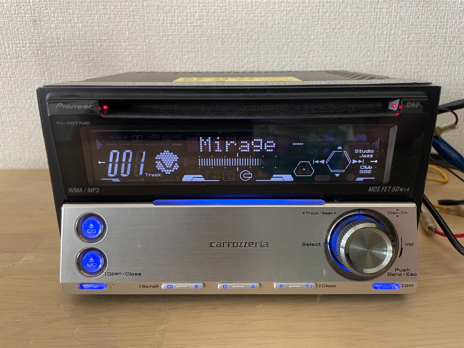 Pioneer Carrozzeria FH-P077MD 2DIN CD MD Bluetooth Player Operation Confirmed