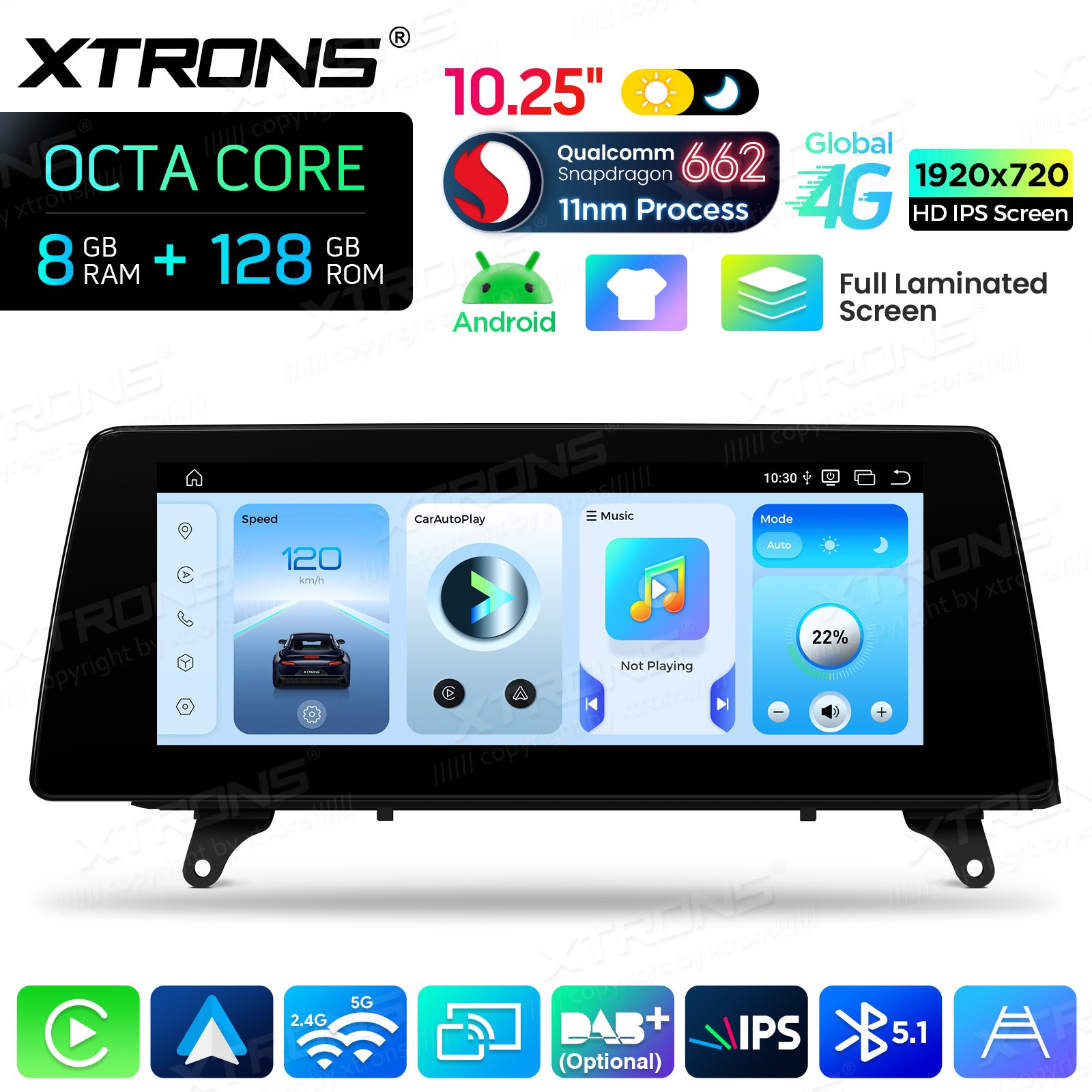 10.25” 8+128G GPS Android 14 CarPlay Car TouchScreen For BMW X5 E70 X6 E71 CCC