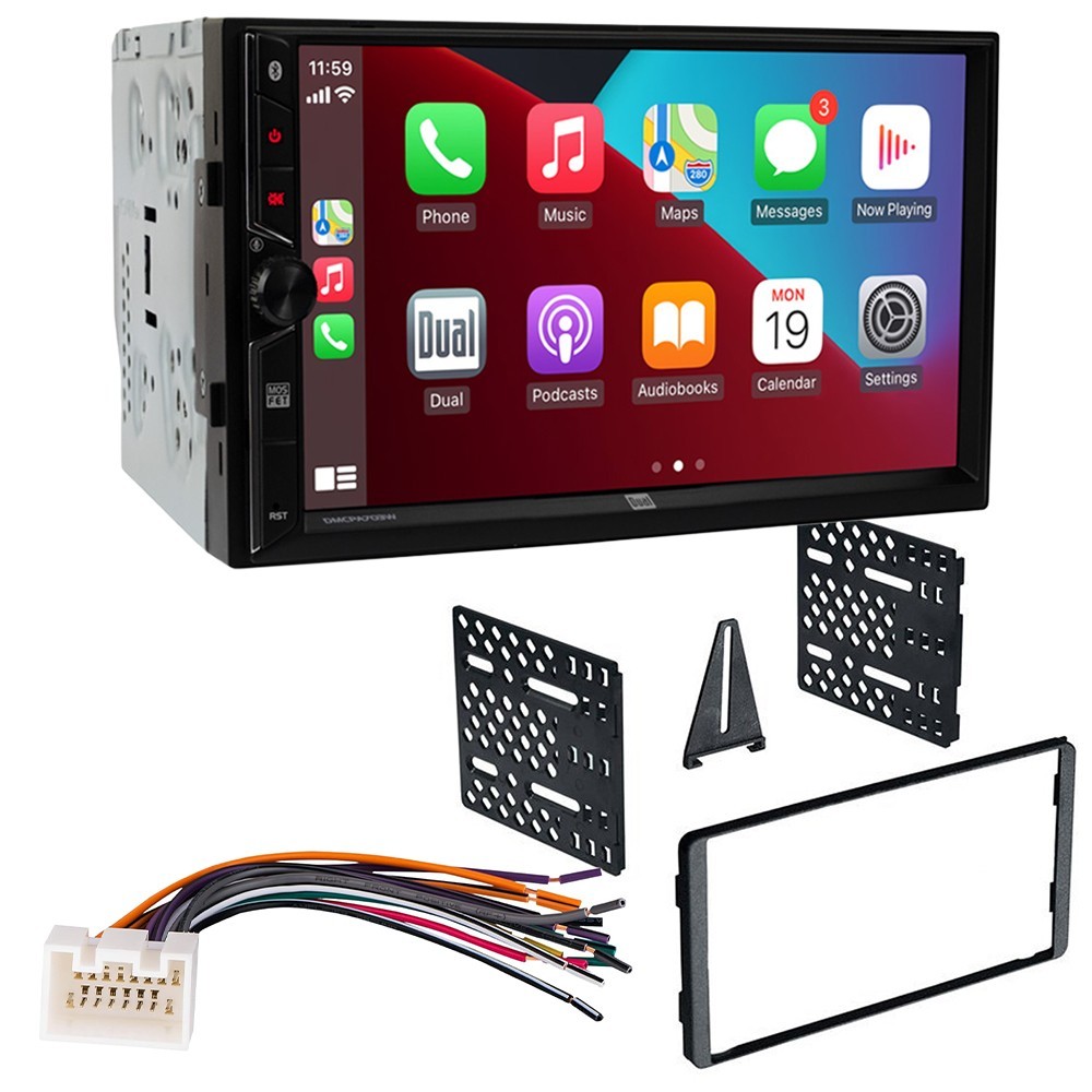Dual 7″ Wireless Carplay Car Stereo AM/FM Radio for For 1999-2004 Ford F150,F250